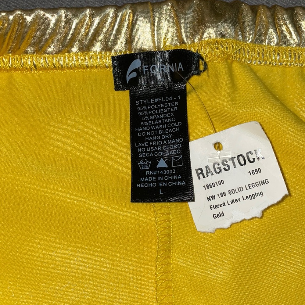 NWT.  Ragstock Fornia Gold Leggings.  Size Large. - Picture 5 of 5